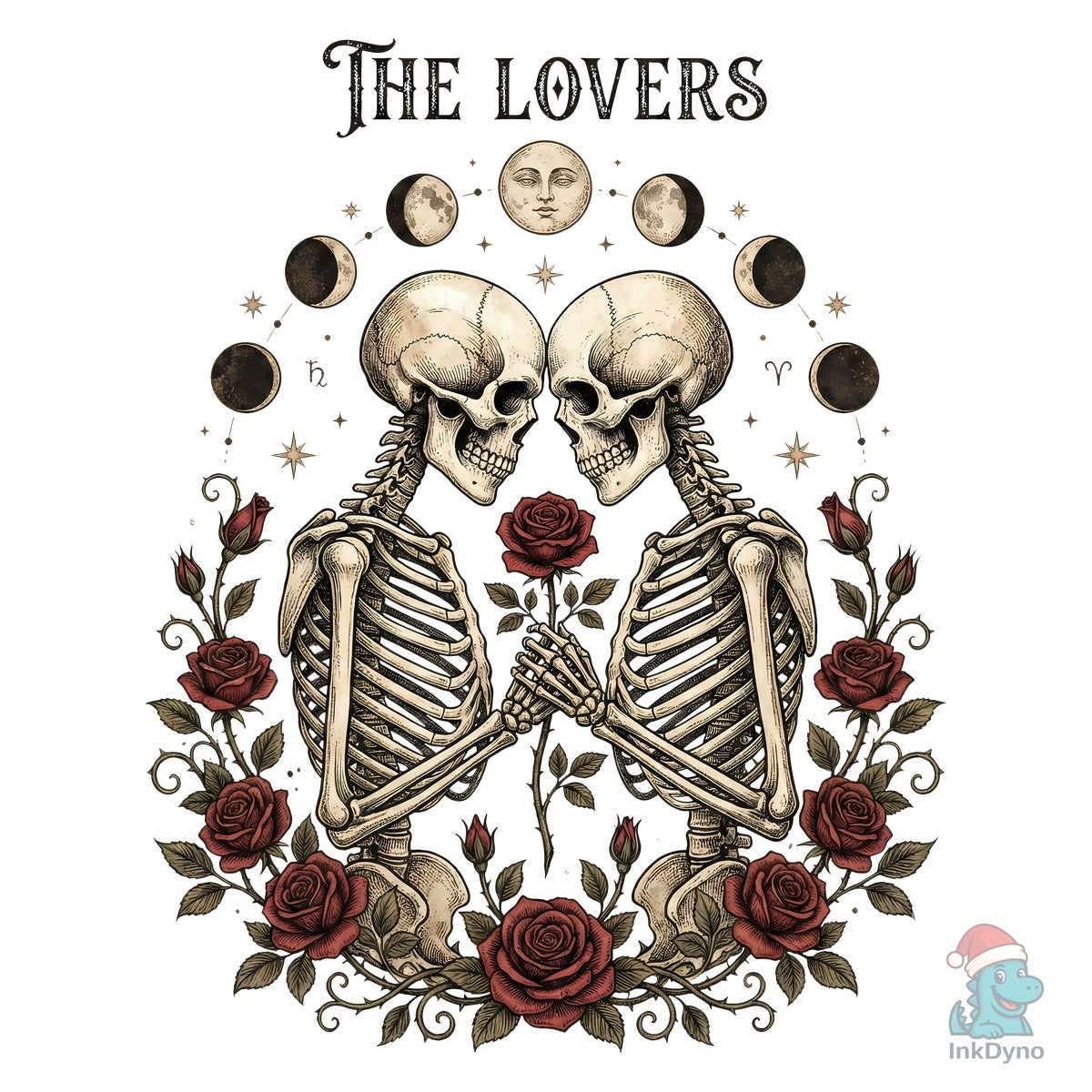 The Lovers Skeleton Tarot Art