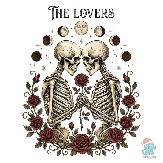 The Lovers Skeleton Tarot Art - DTF Transfer