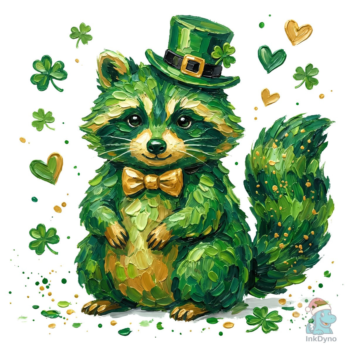 St Patrick's Day Painted Raccoon