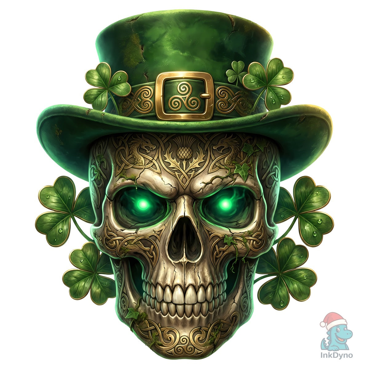 St Patrick's Day Skull Shamrocks