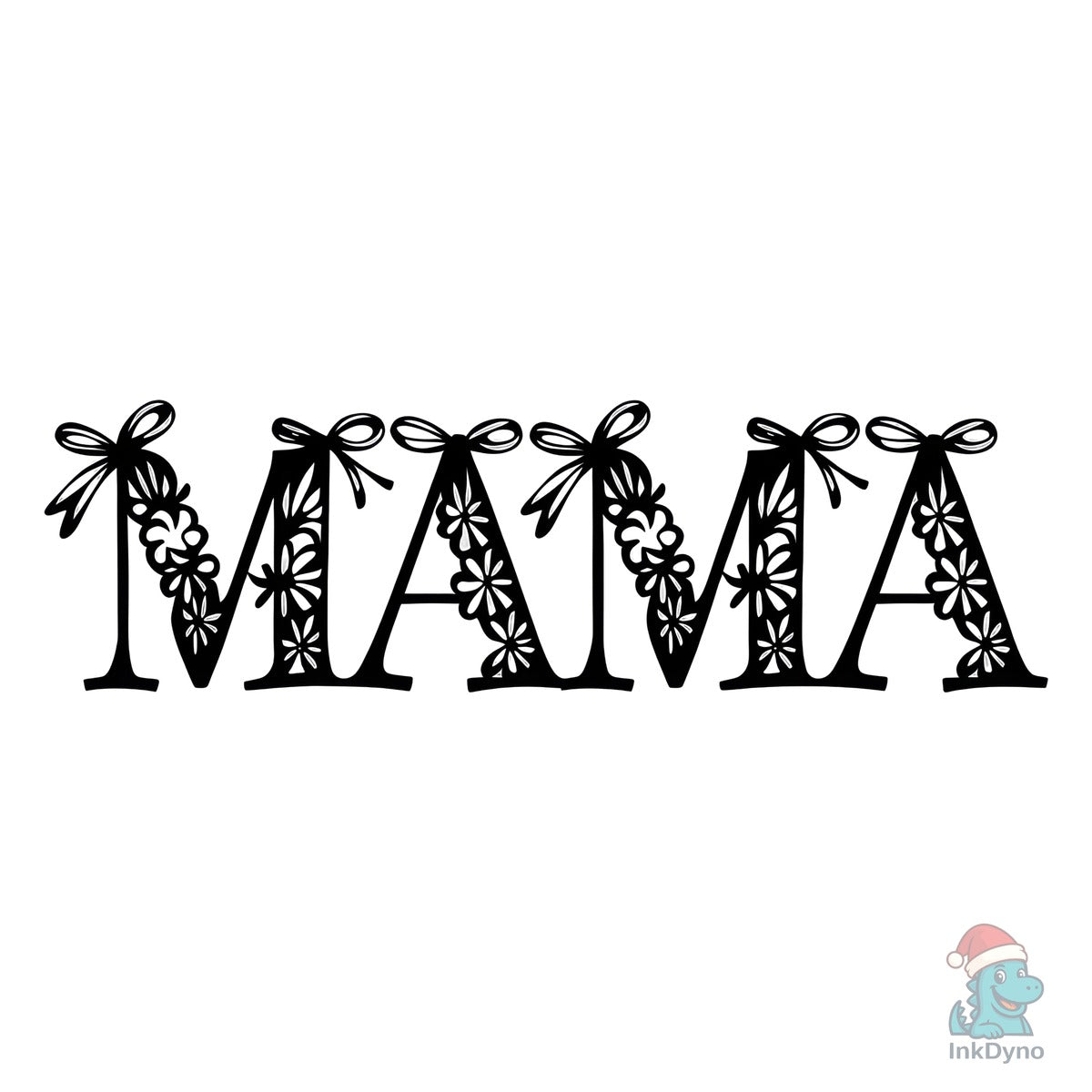 Coquette Floral Black Lace Bow Mama