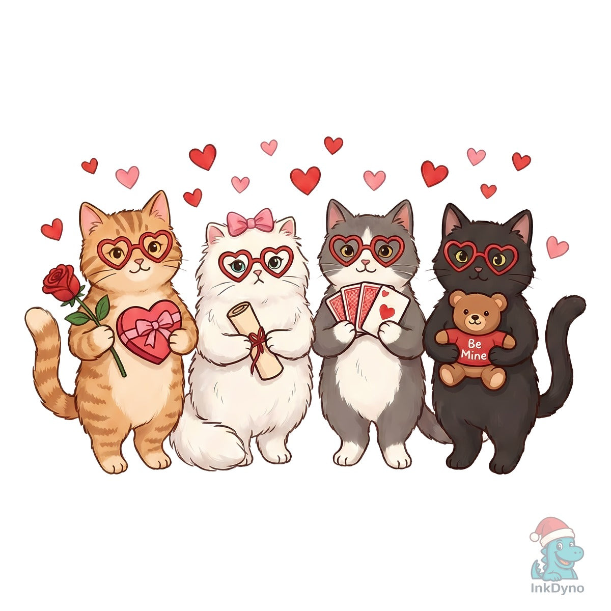 Love Cats with Gifts Illustration