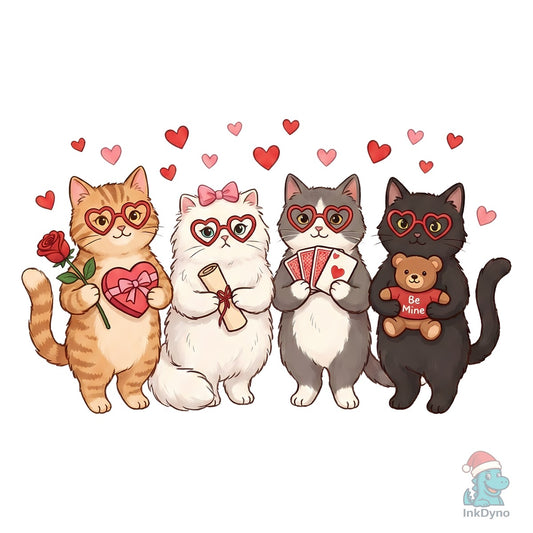 Love Cats with Gifts Illustration - DTF Transfer