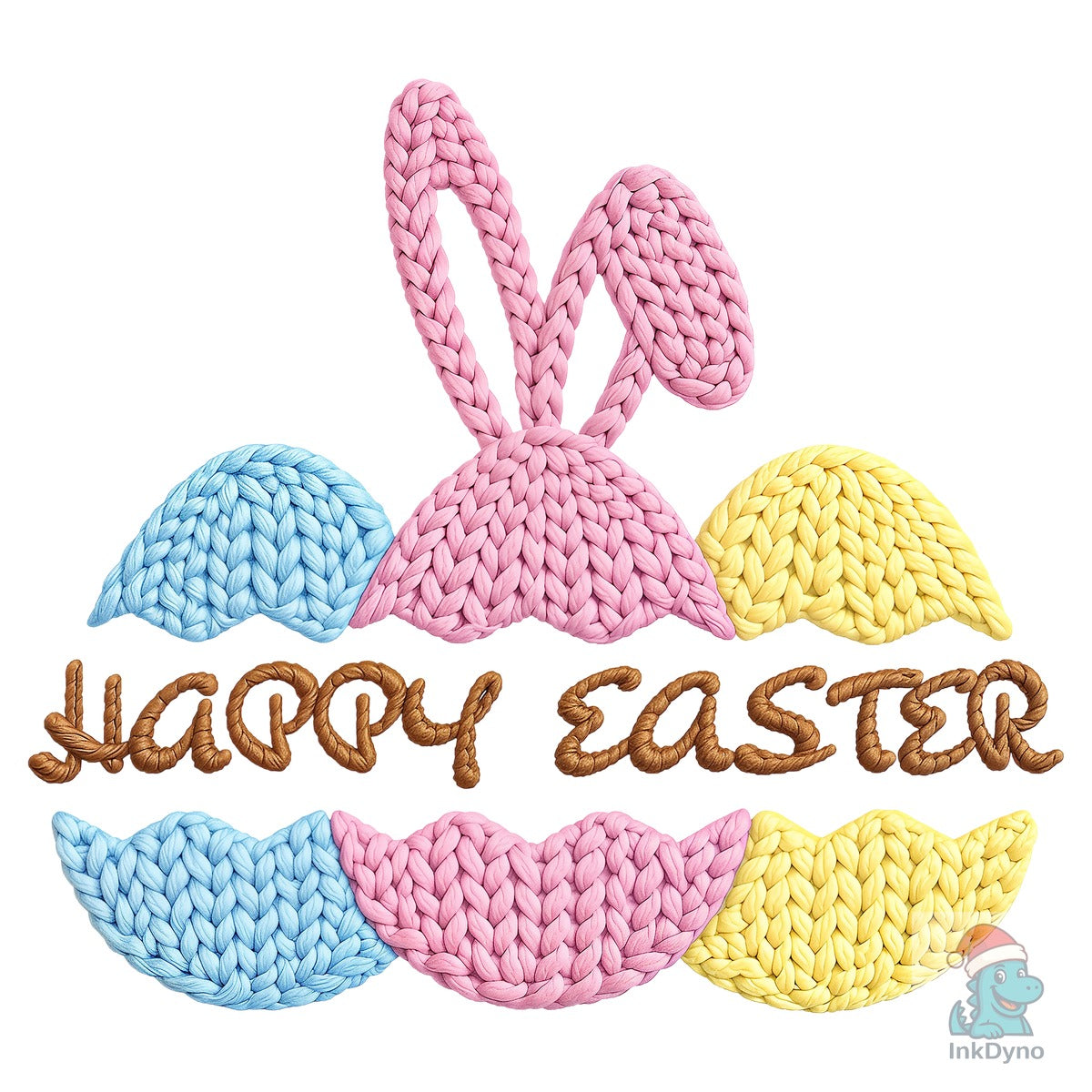 Faux Crochet Happy Easter Eggs