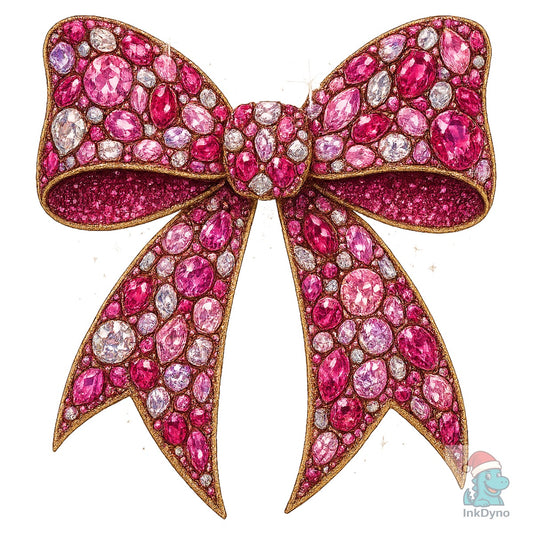 Faux Rhinestone Pink Bow - DTF Transfer