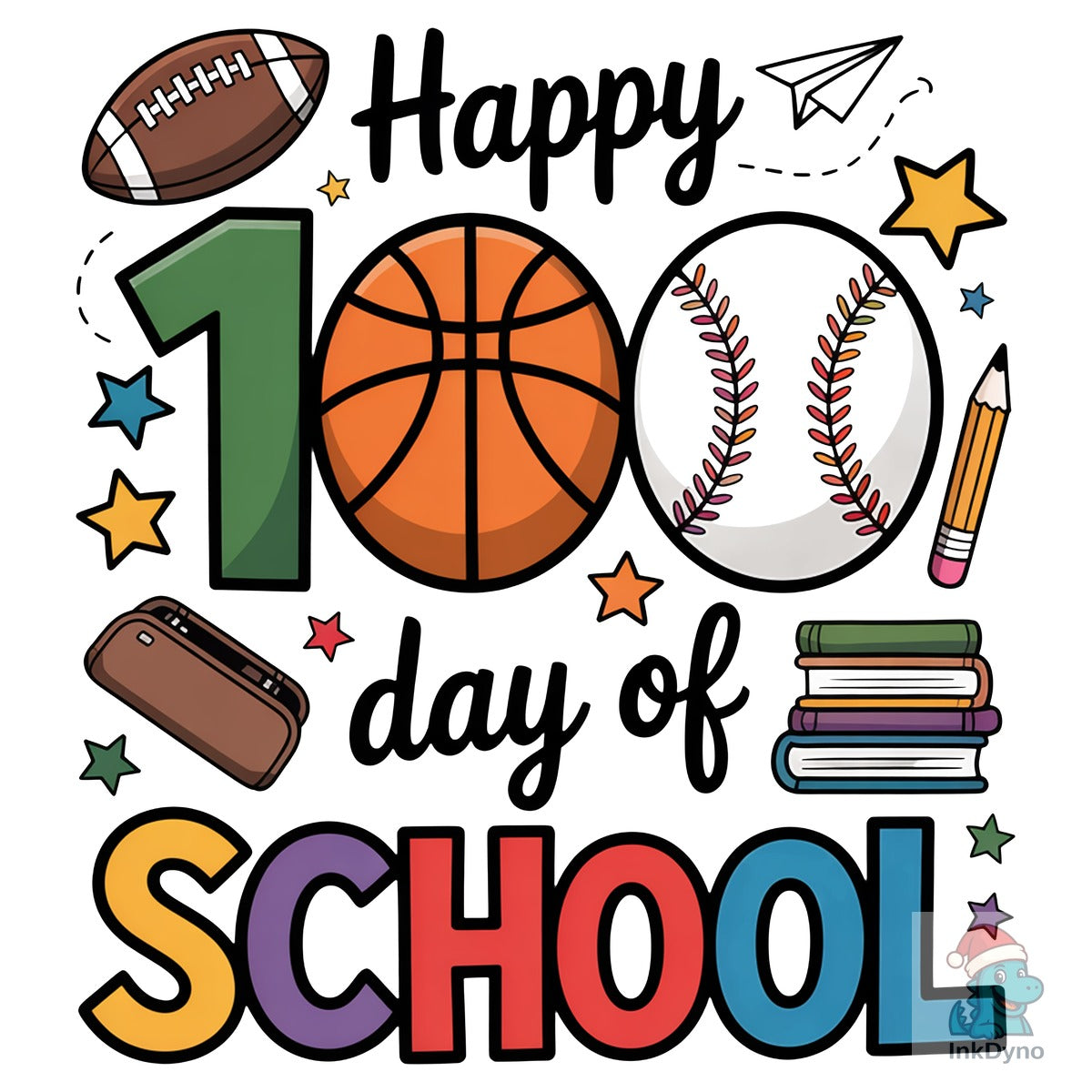 Happy 100 Days of School Baseball