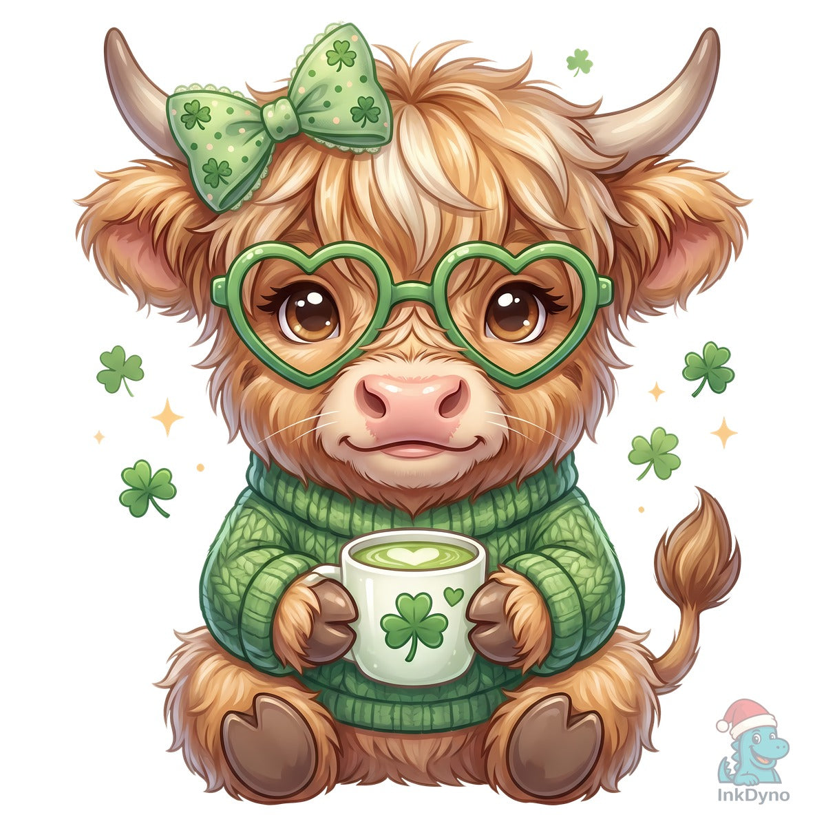 St Patrick's Day Lucky Highland Cow