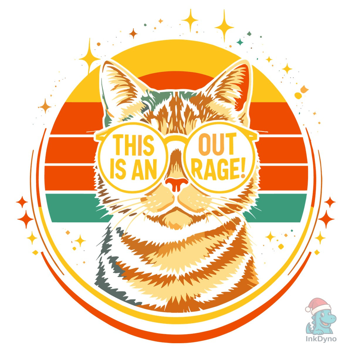 This is an Outrage Funny Cat Design