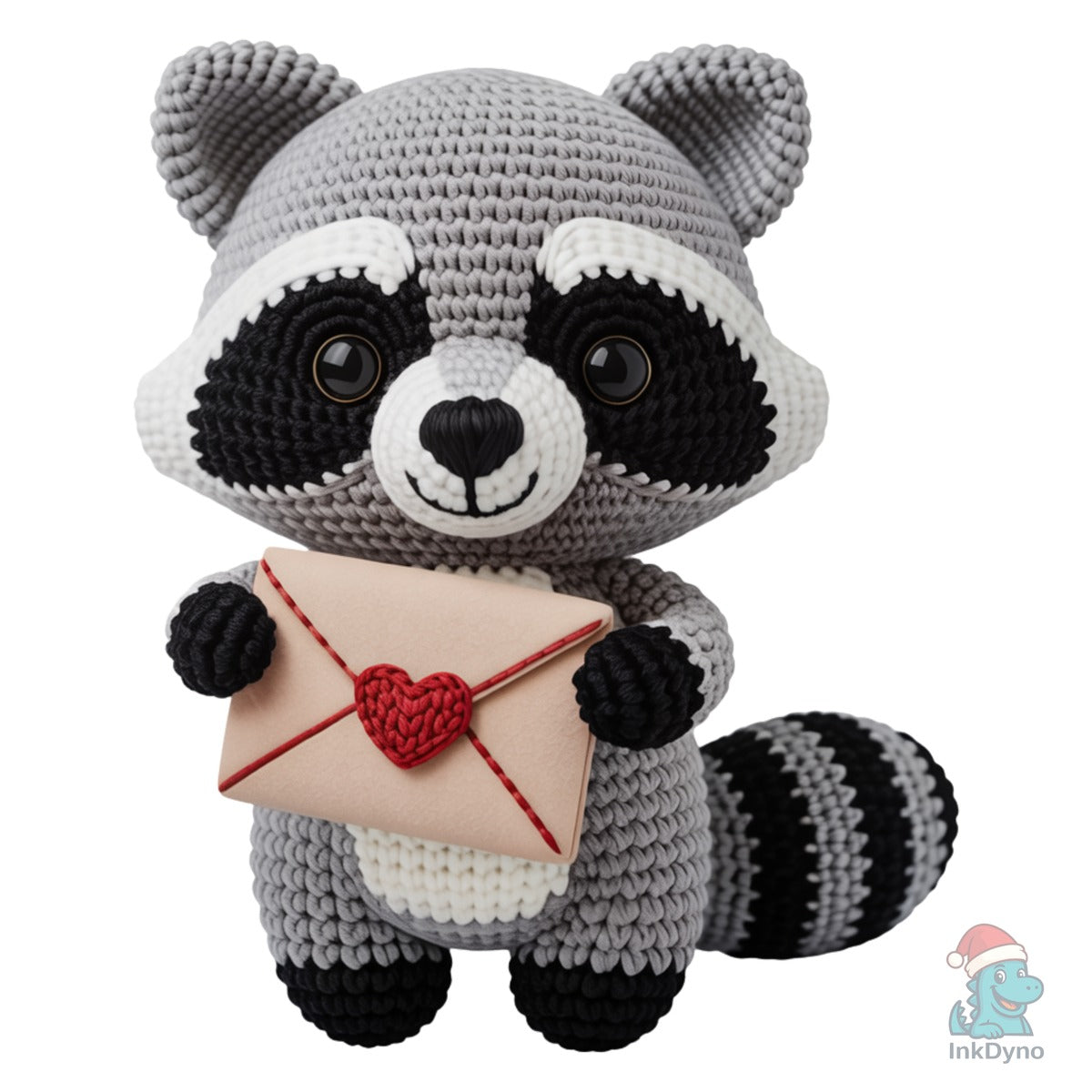 Crochet Raccoon Holding Love Letter