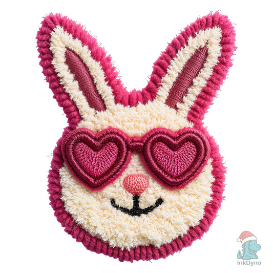 Faux Crochet Bunny Valentine DAY - DTF Transfer