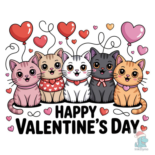 Cute Cat Lover Funny Valentine's Day - DTF Transfer