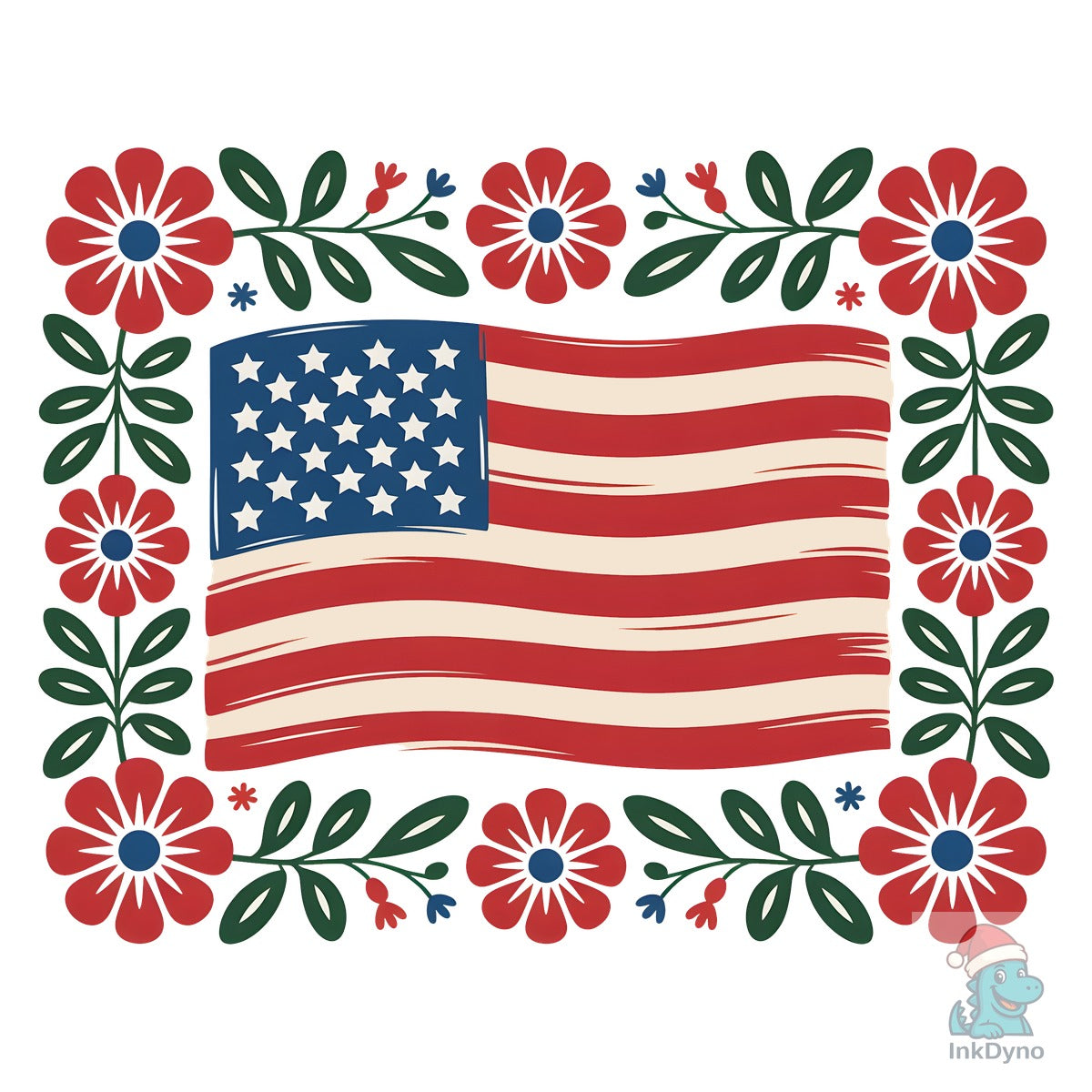 Floral American Flag