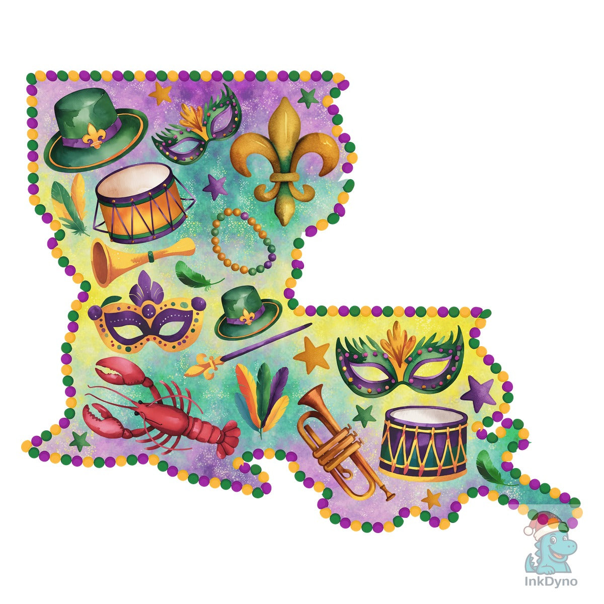Louisiana Mardi Gras Map