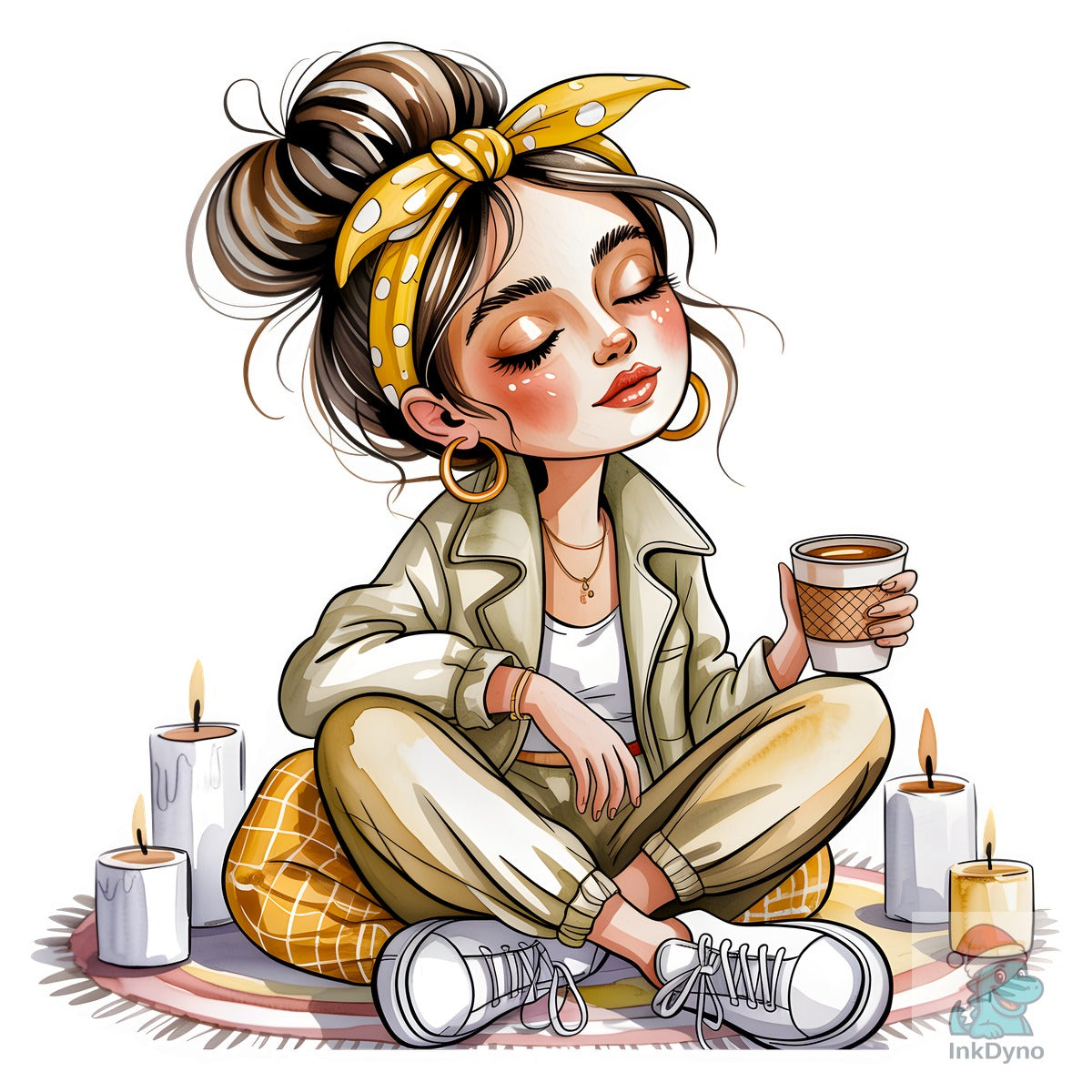 Coffee Girl Relaxed Woman