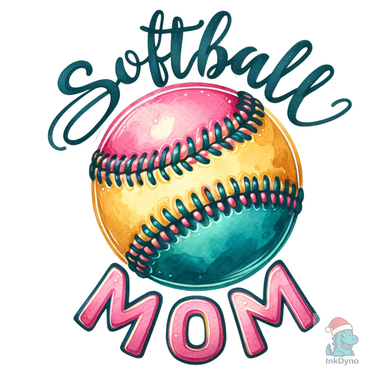 Colorful Softball Mom Mama Mother