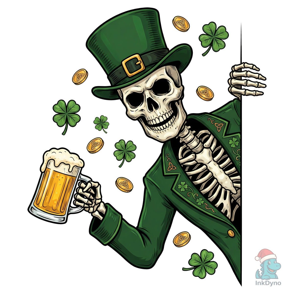 Funny St. Patrick's Day Skeleton