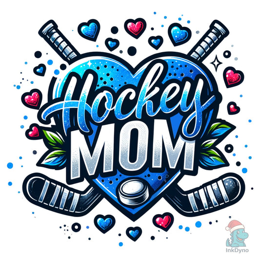 Hockey Mom Blue Heart Game Day - DTF Transfer