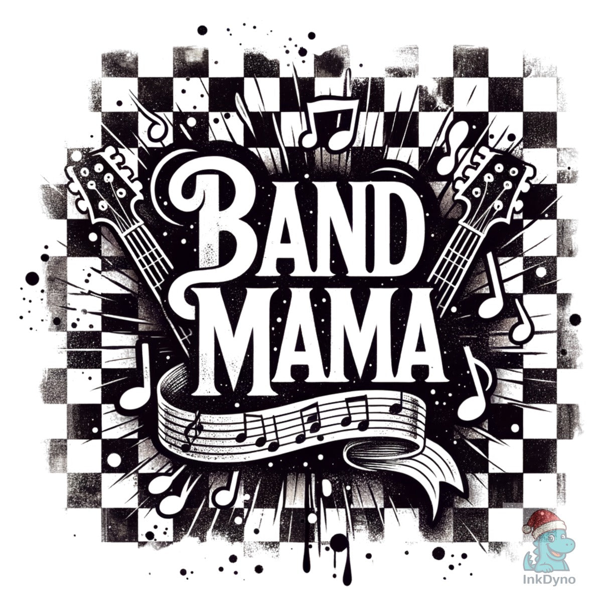 Retro Band Mama Musical Notes