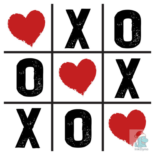 Valentine Tic Tac Toe Retro Heart - DTF Transfer