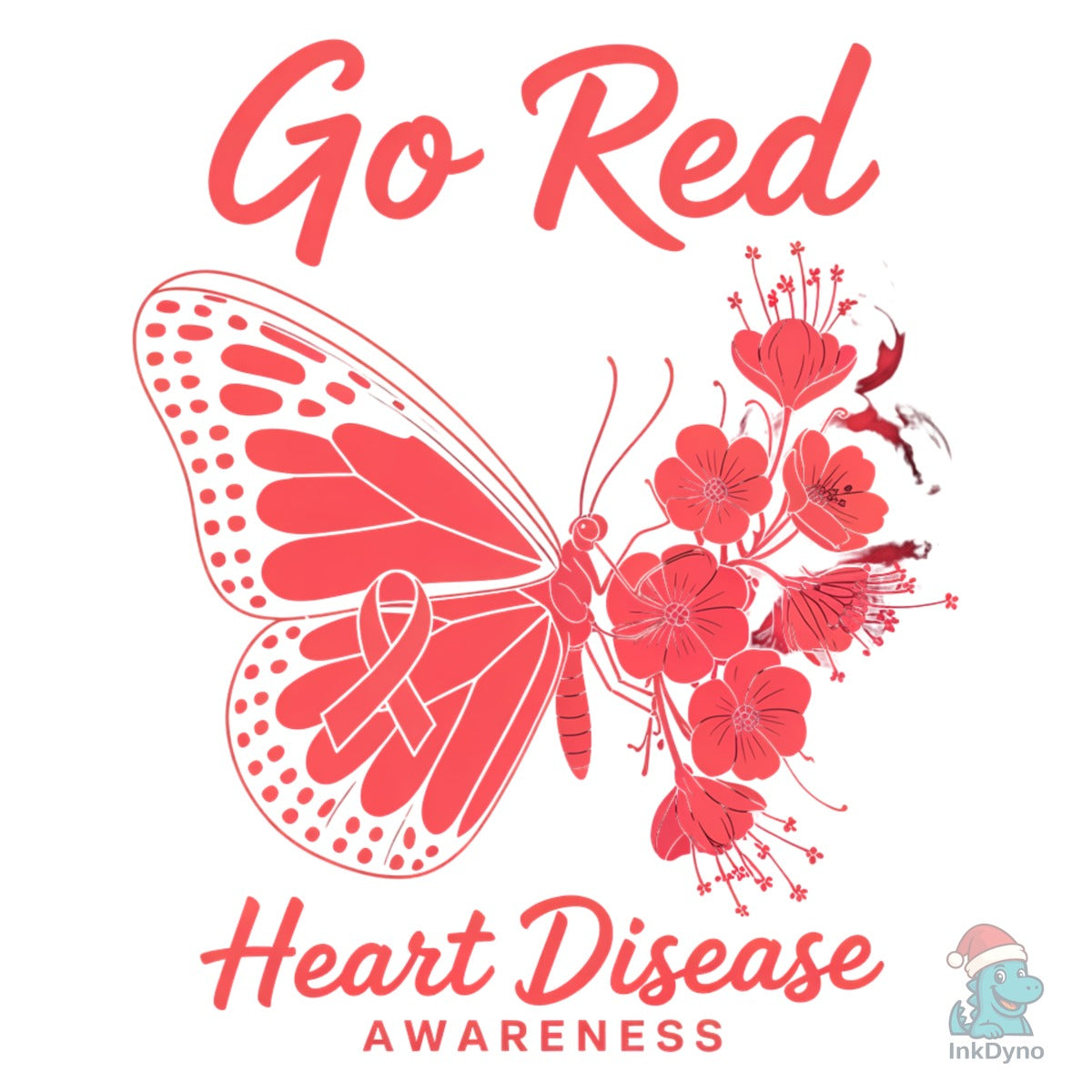 Go Red Heart Disease Awareness Butterfly