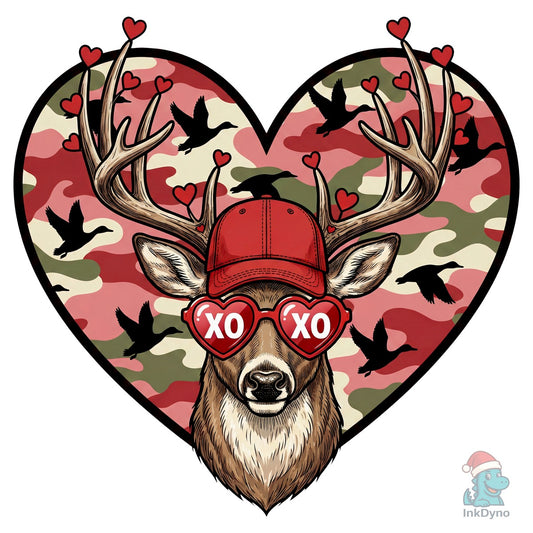 Cute Buck Valentine Love Hunting - DTF Transfer