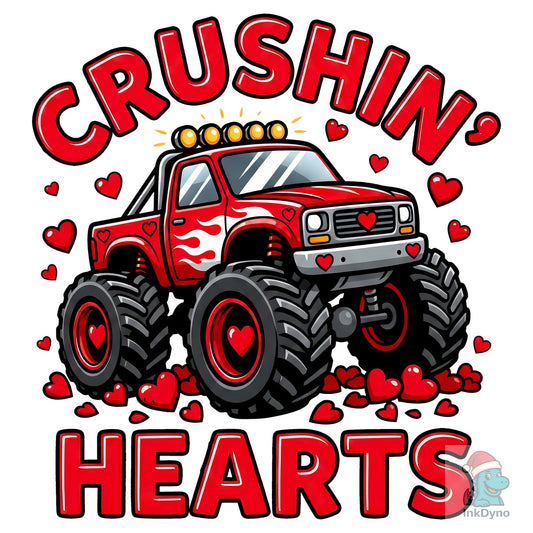 Funny Monster Truck Valentine Love - DTF Transfer