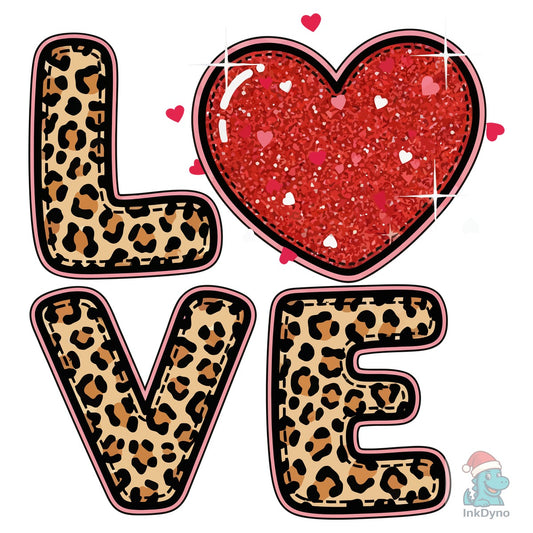 Leopard Love Heart Valentines Day - DTF Transfer