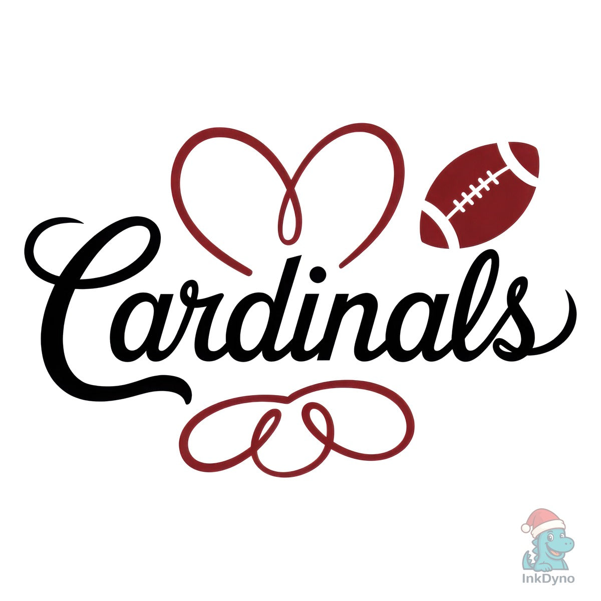 Cardinals Football Mascot Heart