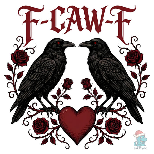 F-CAW-F Gothic Crow Valentine - DTF Transfer
