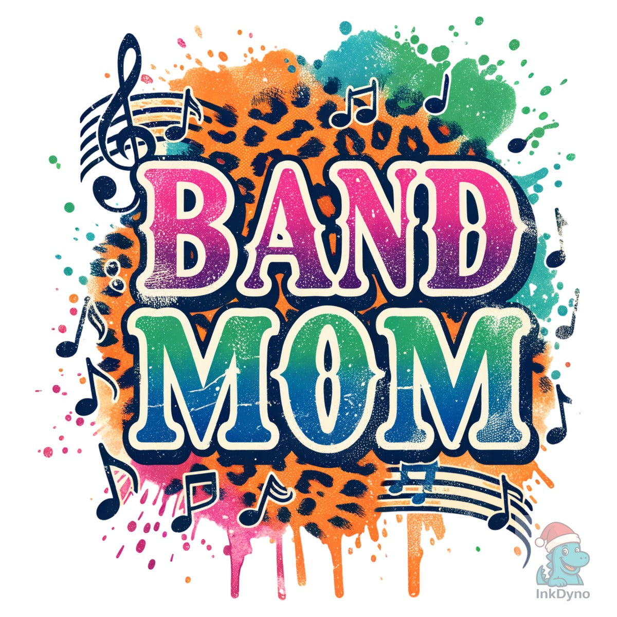 Retro Leopard Music Band Mom