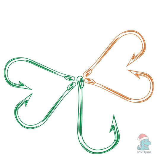 Irish Fish Hook Shamrock - DTF Transfer