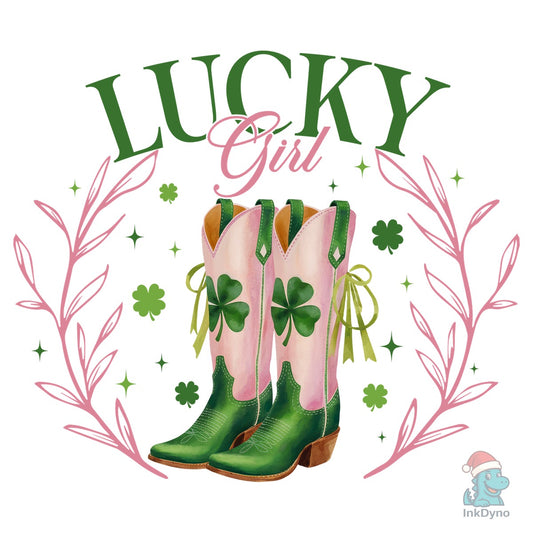 Lucky Girl Cowboy Boots - DTF Transfer