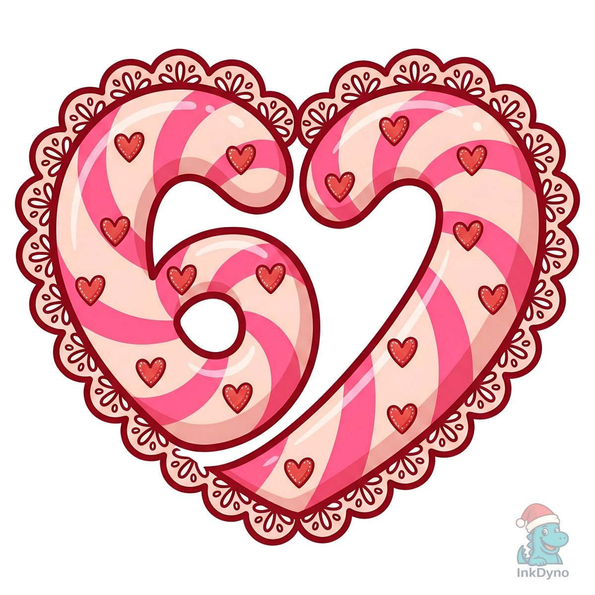 Cute Valentine Number 67 Heart