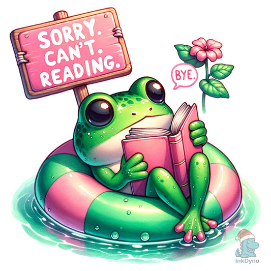 Bookish Frog Sorry Can't Reading - DTF Transfer