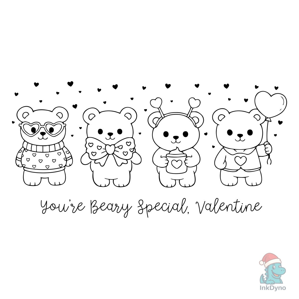 Cute Valentine Teddy Bear Love Print