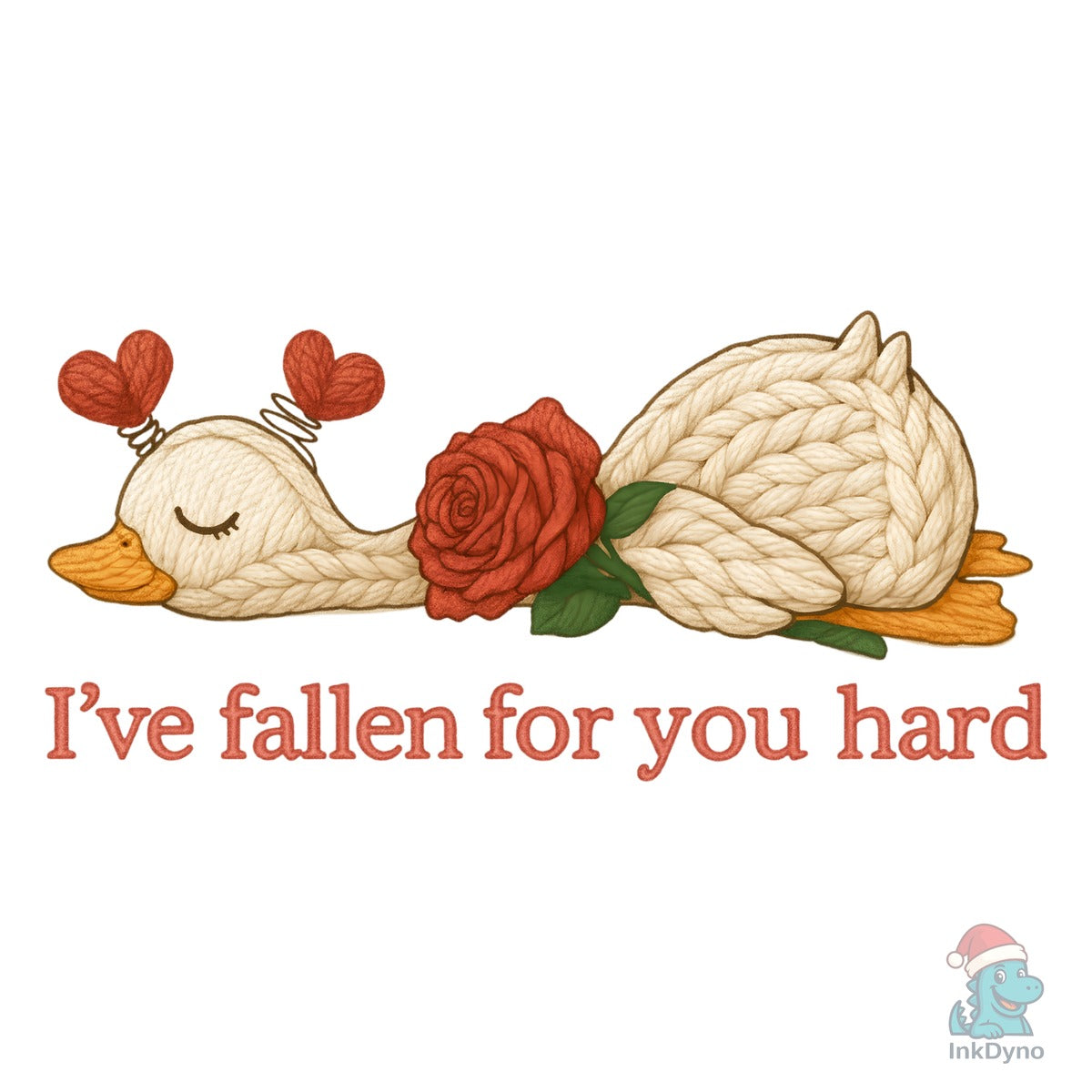 Faux Crochet Valentine Goose