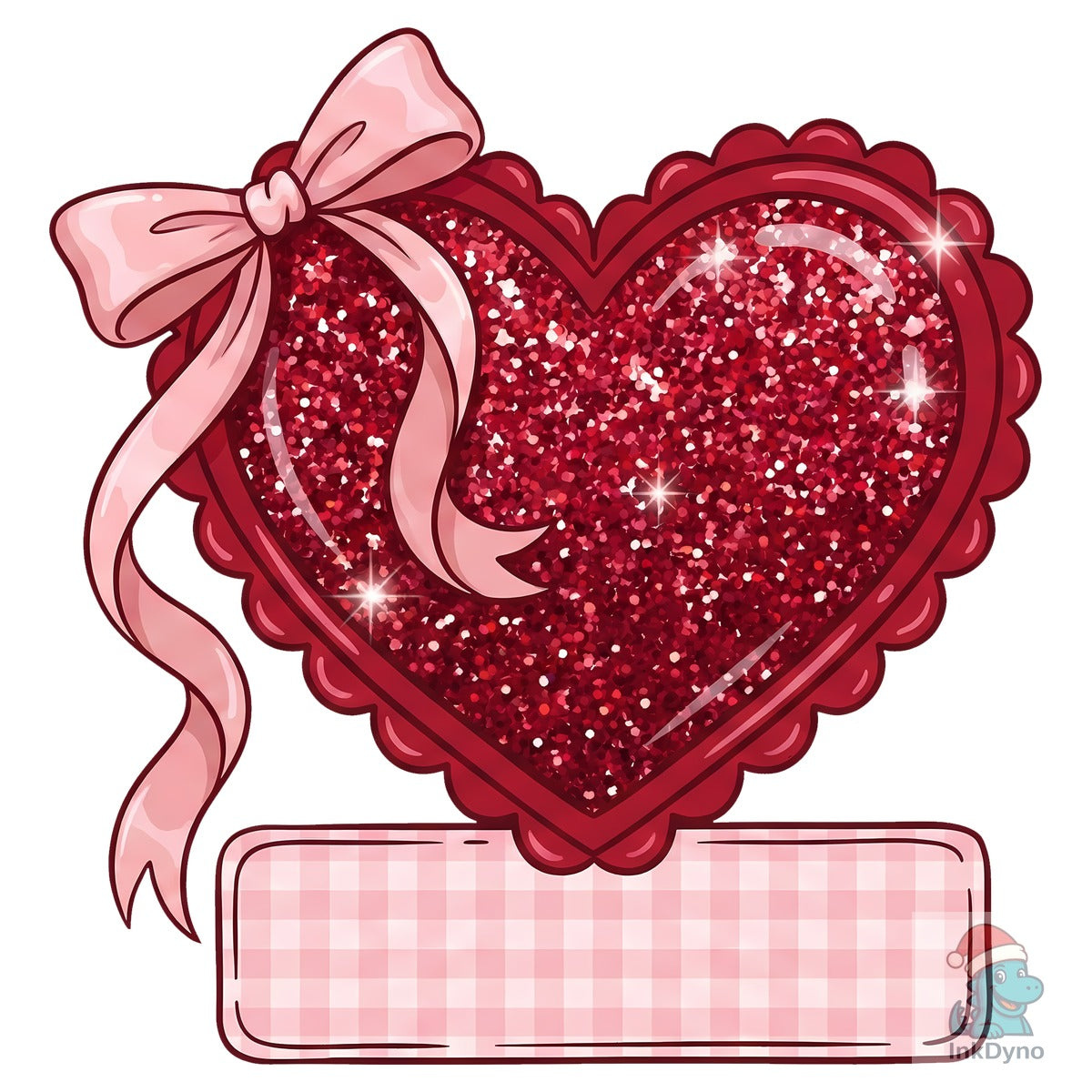 Glitter Valentine Heart with Bow