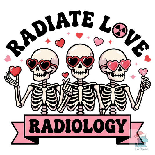 Radiology Valentine Skeleton - DTF Transfer