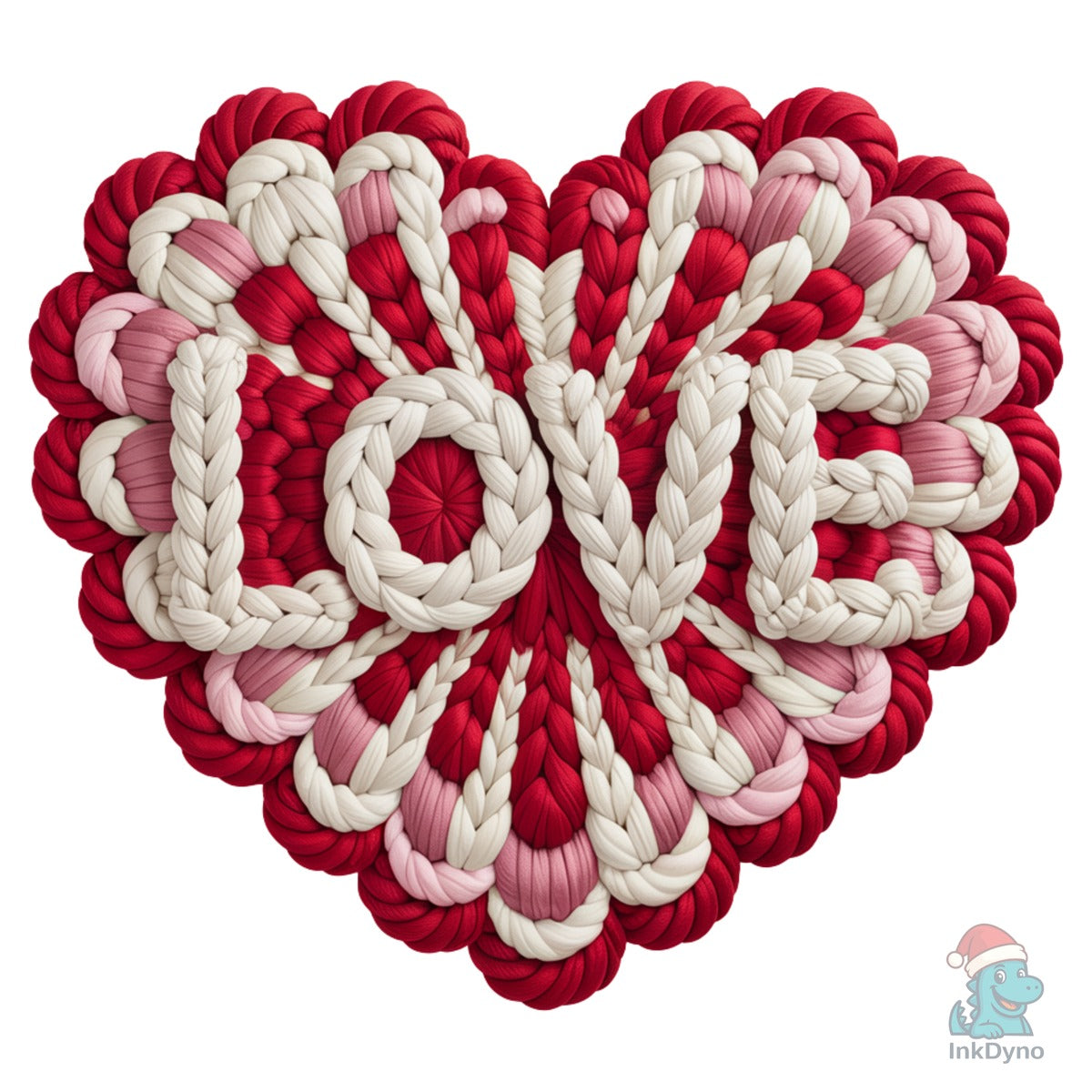Knitted Heart LOVE Badge Valentine