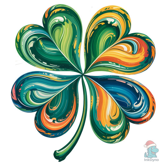 St Patrick's Four Leaf Shamrock T-shirt - DTF Transfer