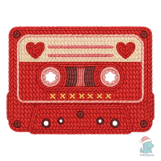 Faux Crochet Cassette Tape Retro - DTF Transfer