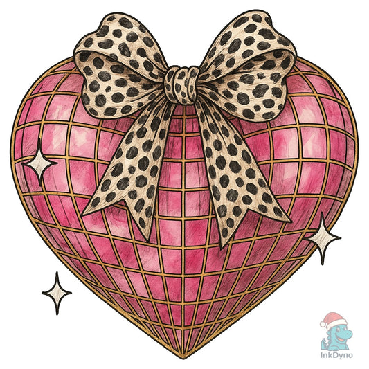 Leopard Heart Bow Coquette - DTF Transfer