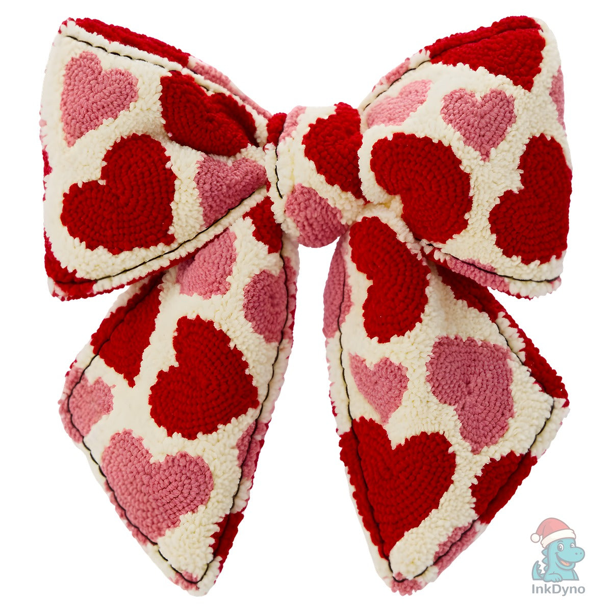 Faux Yarn Crochet Coquette Heart Bow