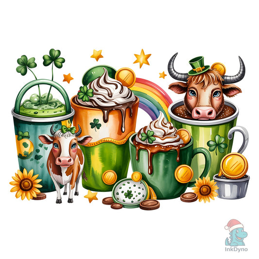 St. Patrick's Day Cow Drink - DTF Transfer