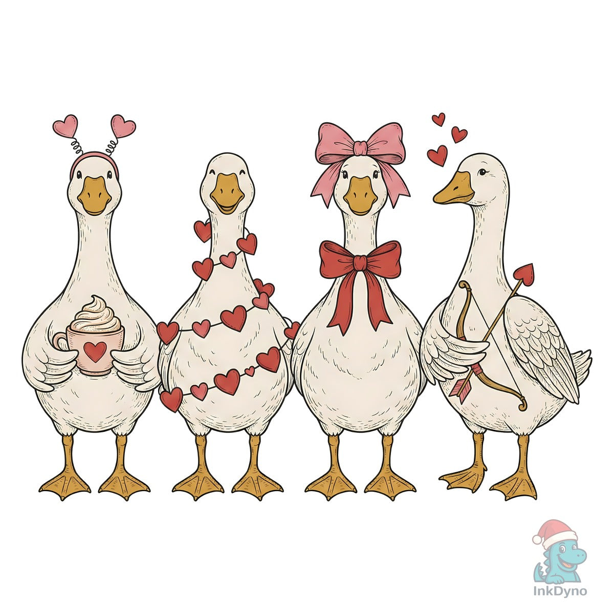 Cute Valentine Goose Set