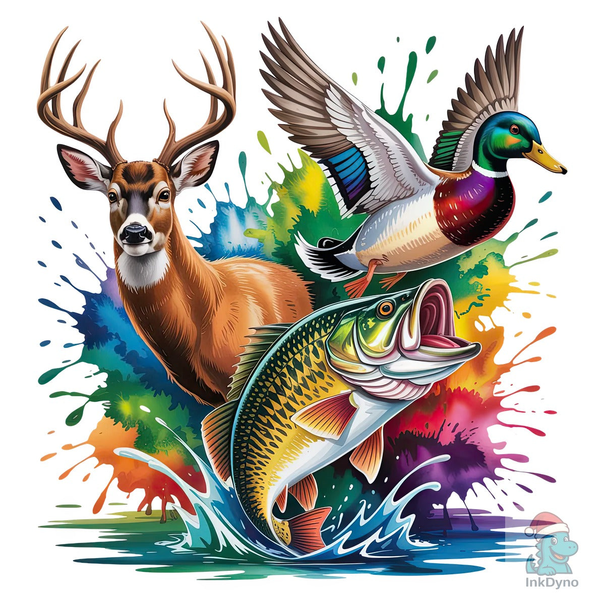 Deer Duck Bass Hunting Fishing Sublimati
