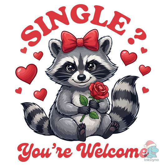 Funny Single Raccoon Valentine - DTF Transfer