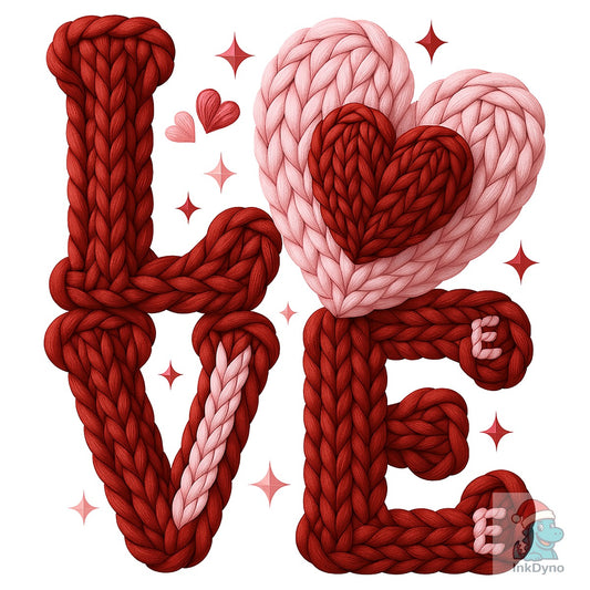 Love Knit Heart Valentine - DTF Transfer