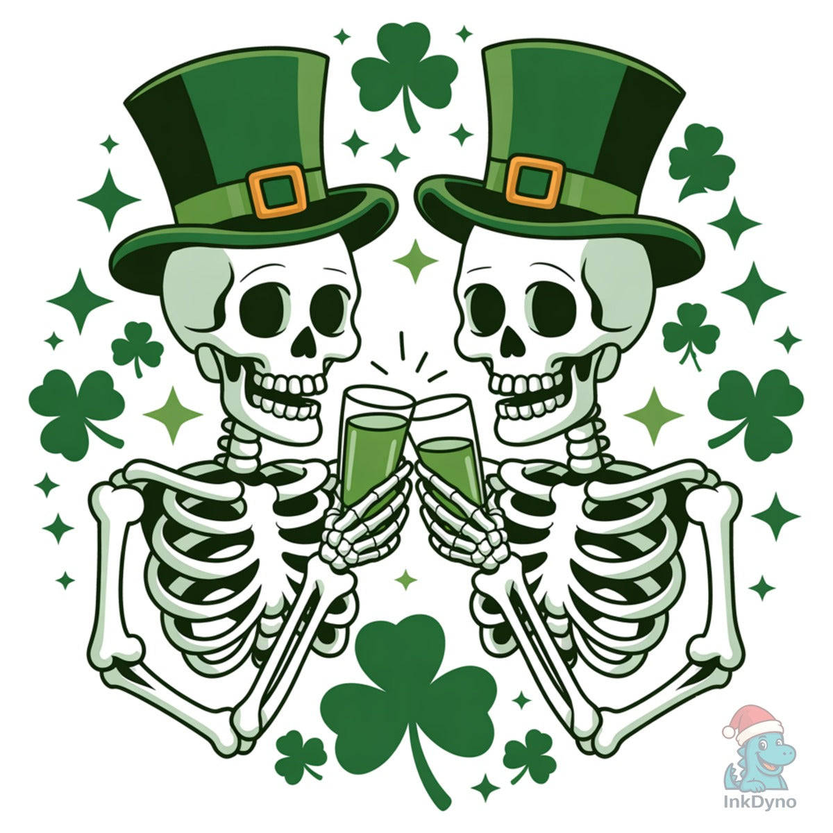 St Patrick Skeleton Cheers Irish