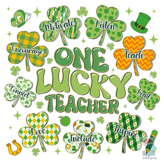 One Lucky Teacher St Patricks - DTF Transfer
